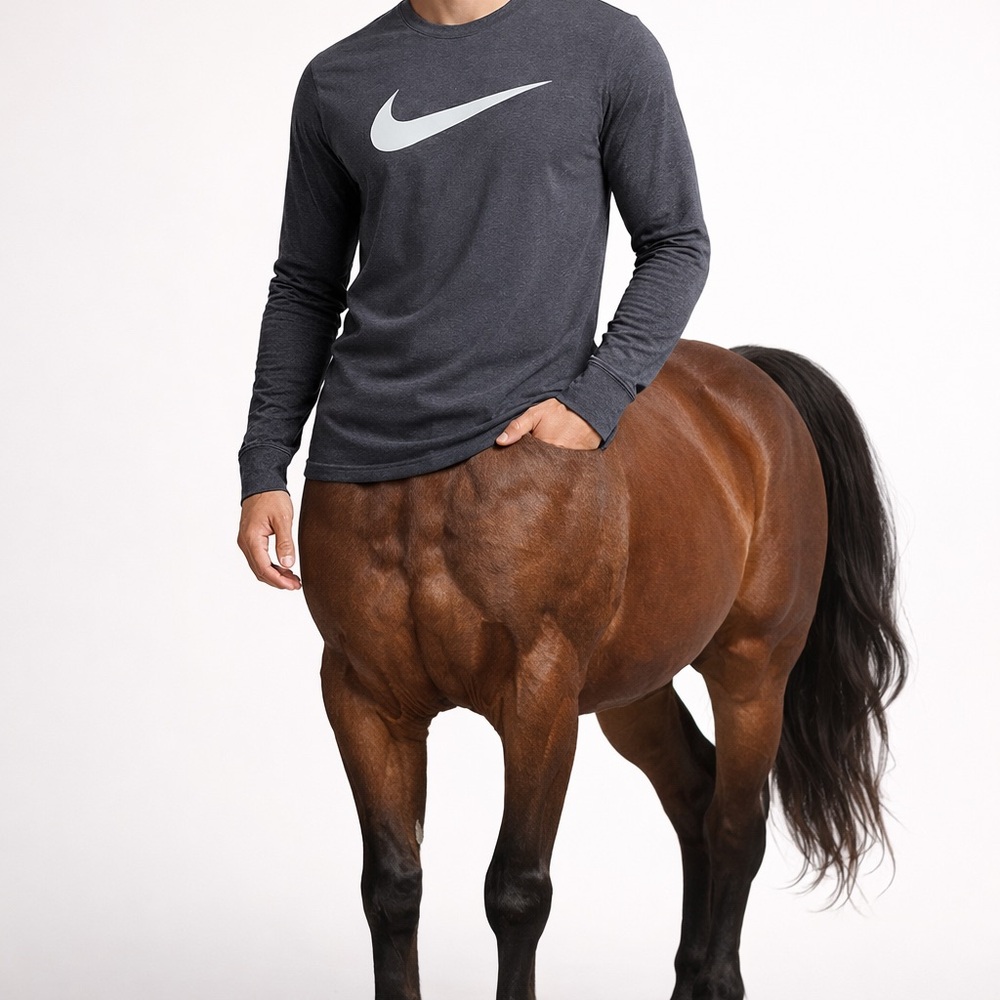 Nike Men's Dark Gray Long Sleeve Tee